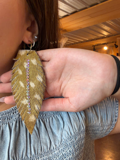 Leather Feather Earring