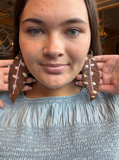 Leather Feather Earring