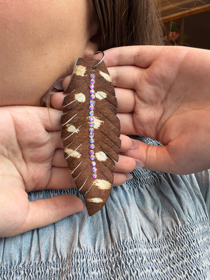 Leather Feather Earring