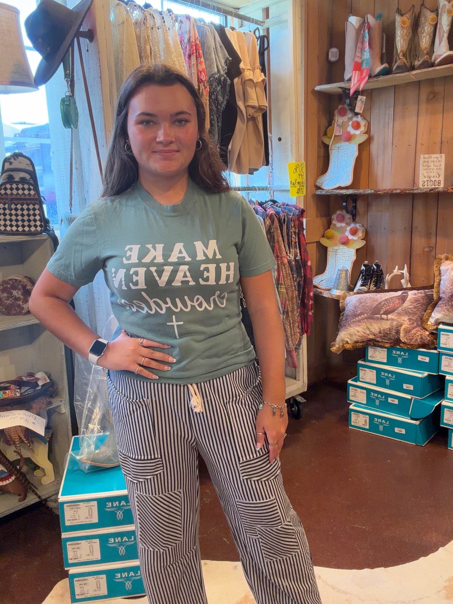Hunter Green Stripe Pants w/Pockets