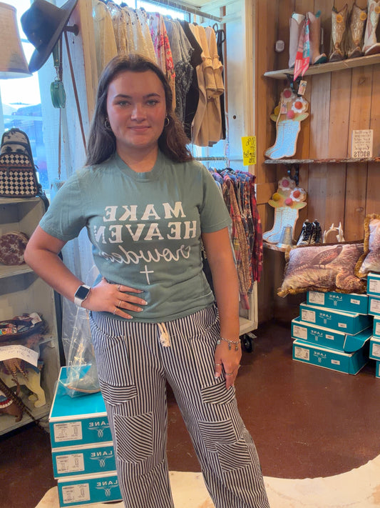 Hunter Green Stripe Pants w/Pockets