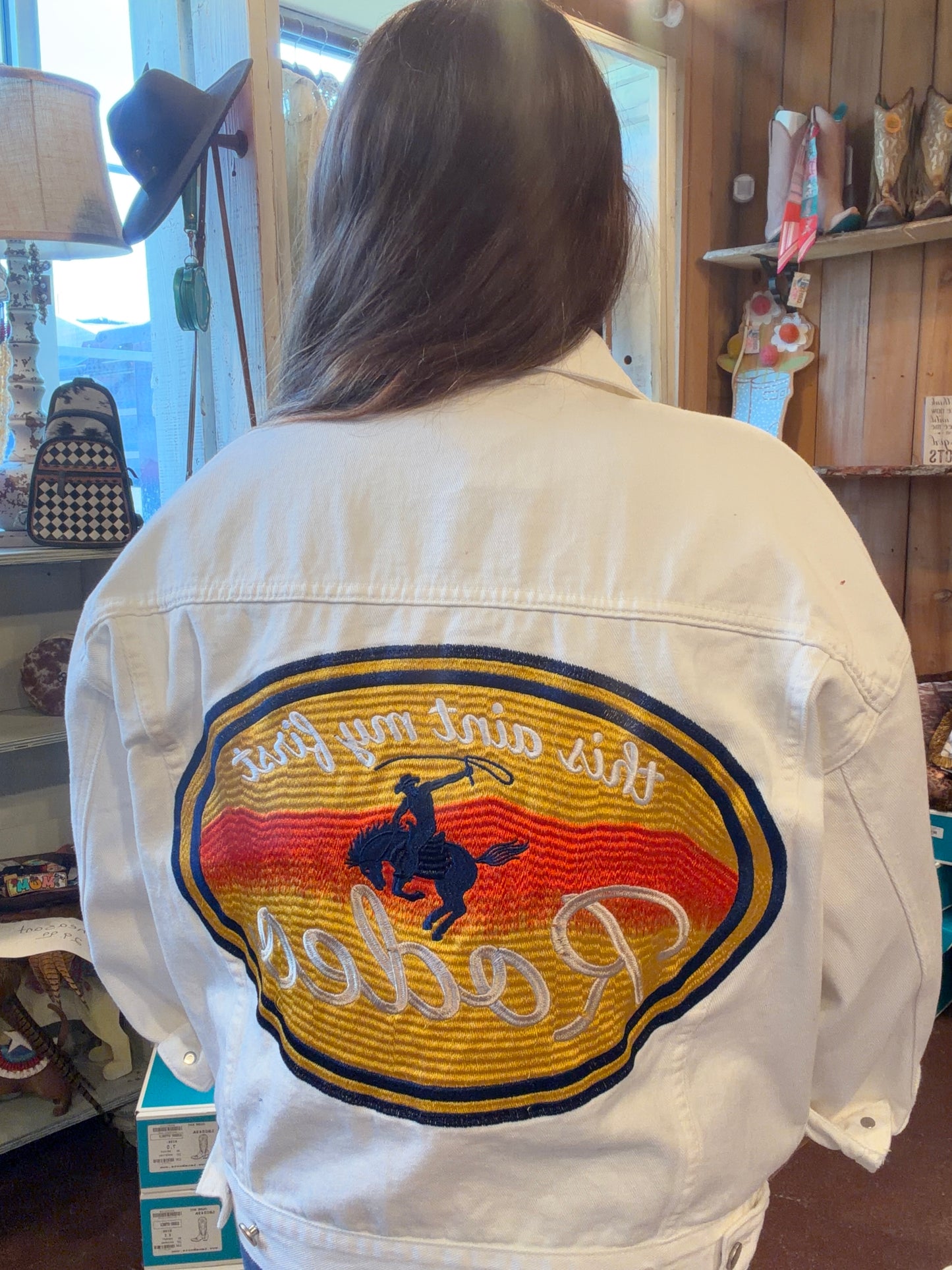 Ain't My First Rodeo White Denim Jacket
