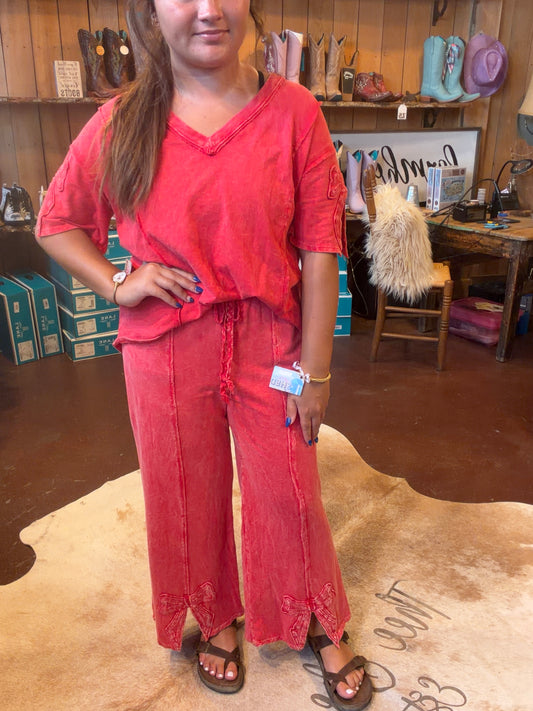 Red Bow Wash Pants
