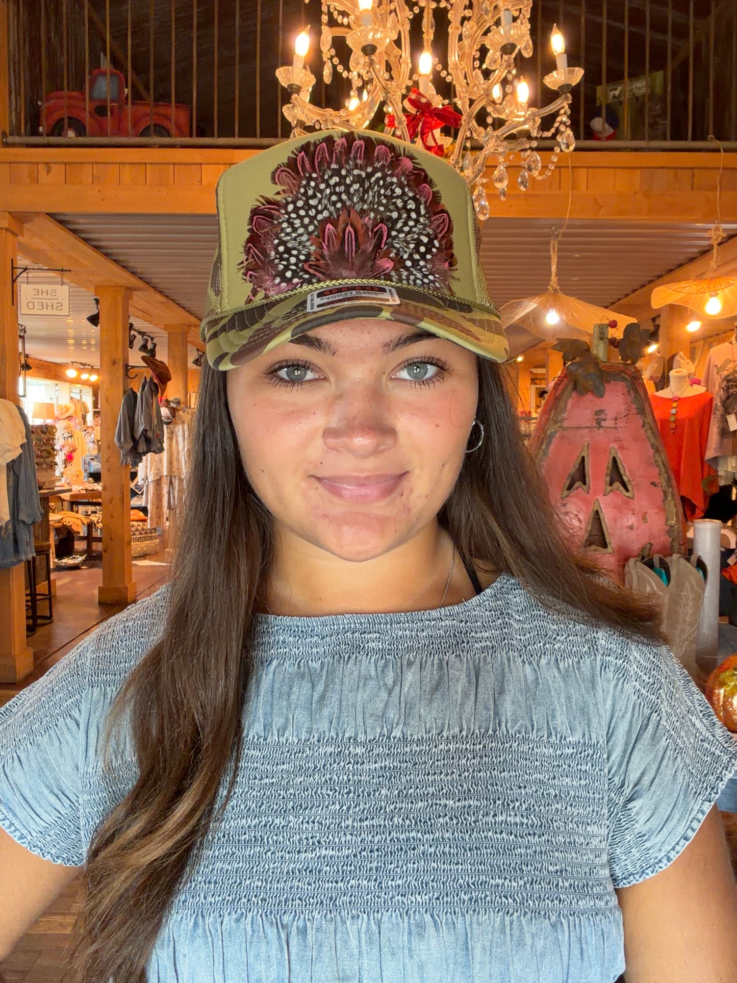 Feather & Turq Trucker Cap