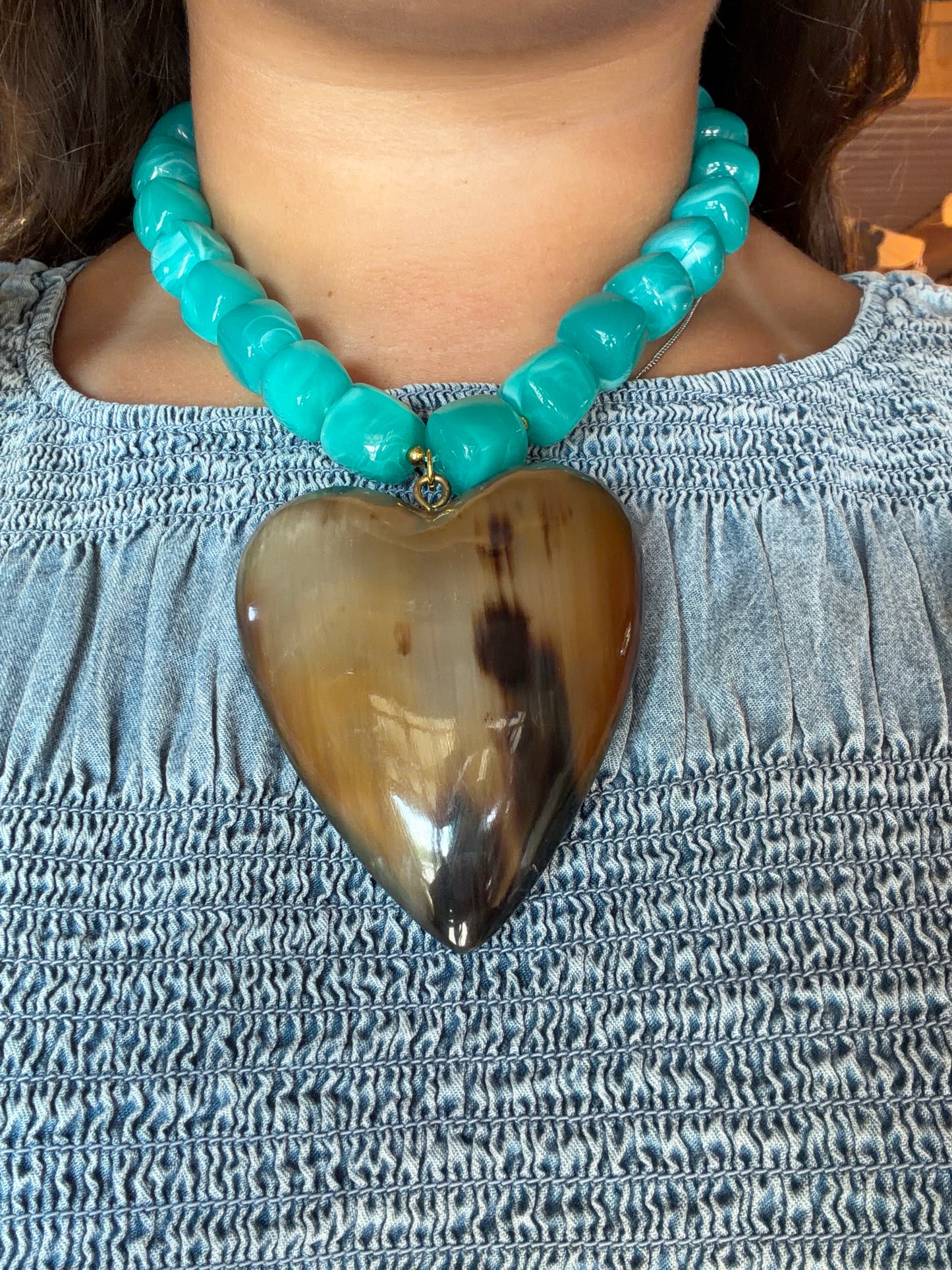 XL Chunky Heart & Bead Necklace