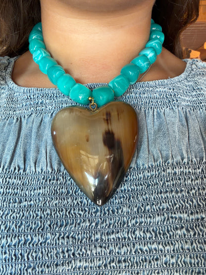 XL Chunky Heart & Bead Necklace