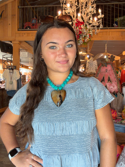 XL Chunky Heart & Bead Necklace