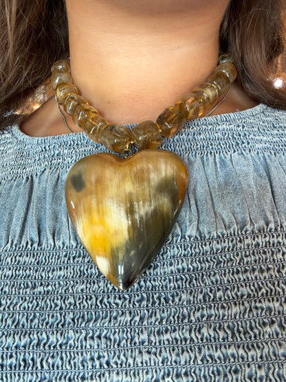 XL Chunky Heart & Bead Necklace