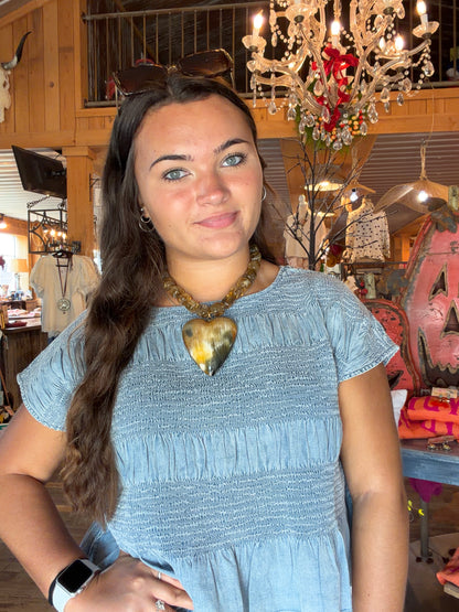 XL Chunky Heart & Bead Necklace