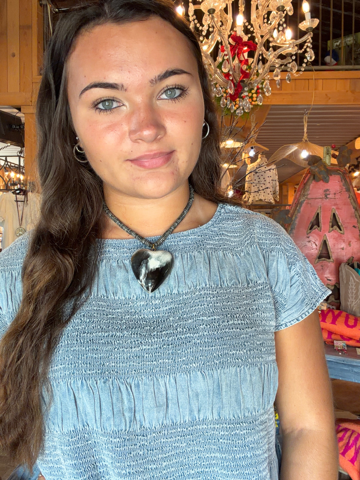 Chunky Heart Bead Necklace