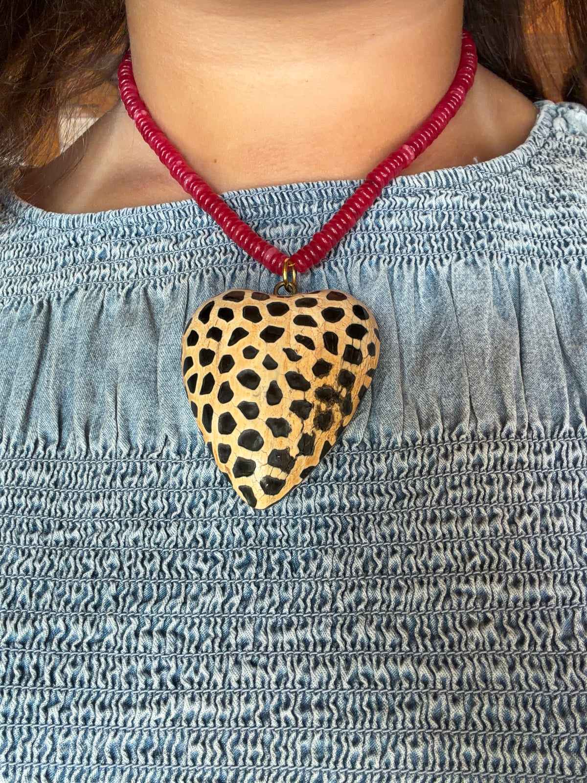 Chunky Heart Bead Necklace