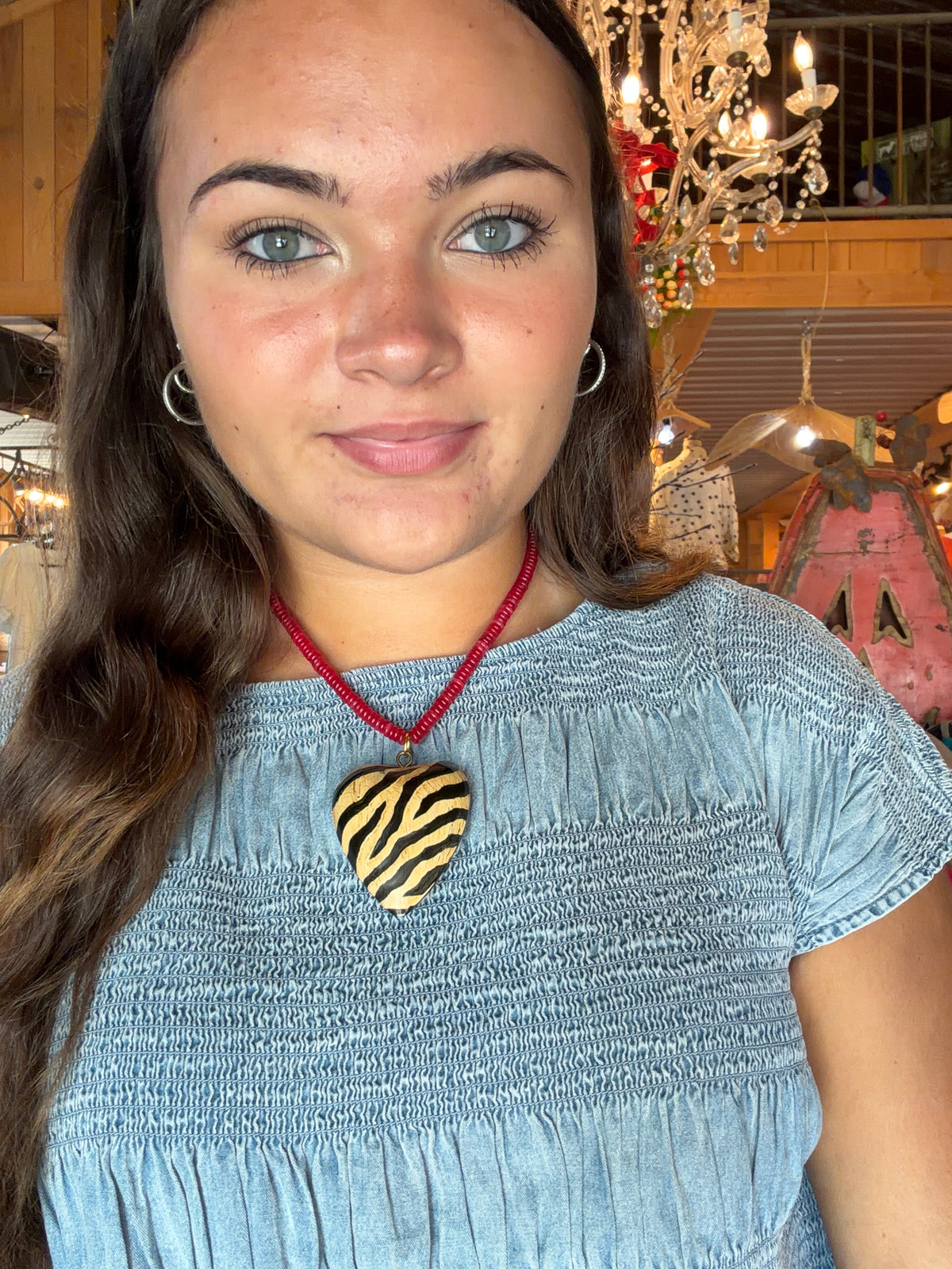 Chunky Heart Bead Necklace