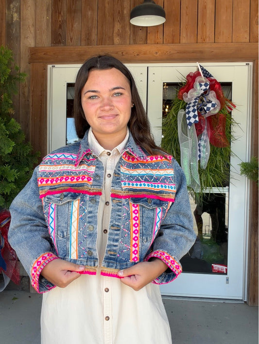 Vibrant & Embroidered Aztec Jacket