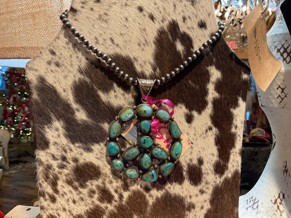 Turq Peace Sign Pendant